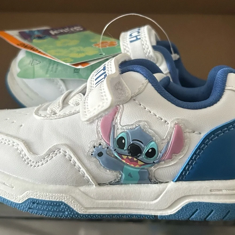 Disney Stitch White and Navy Kids Sneakers